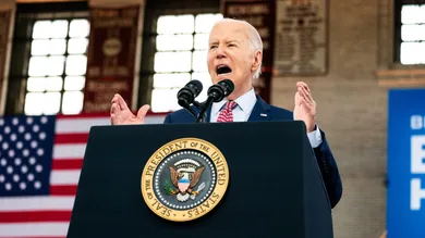 US President Joe Biden Vice President Kamala Harris Campaign PA
