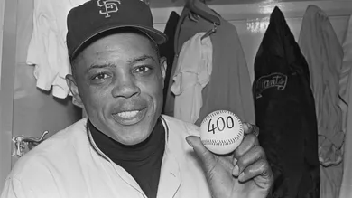 Willie Mays Holding Baseball
