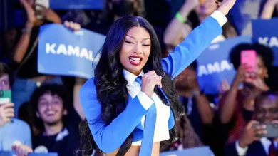 Megan Thee Stallion Attends Kamala Harris Campaign Rally In Atlanta