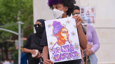 Protest in New York for Sonya Massey killed by police in Illinois