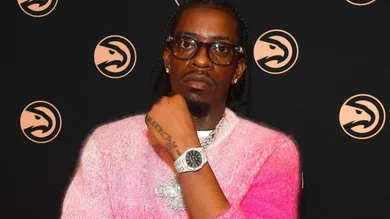 Celebrities Attend Philadelphia 76ers v Atlanta Hawks