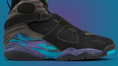 black and blue jordans 8