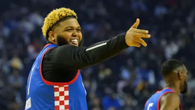 NBA: All Star-Celebrity Game-Team Bonds at Team Rice