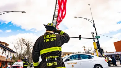 News: Coronavirus-Chicago Firefighter Funeral Procession