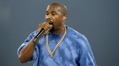 Jul 26, 2015; Toronto, Ontario, CAN; Recording artist Kanye West performs during the closing ceremony for the 2015 Pan Am Games