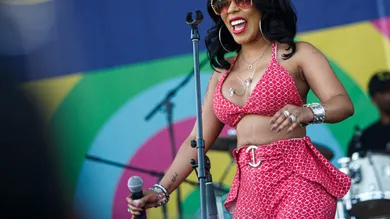 K. Michelle, aka Puddin, performs at the Amp Stage during the 50th annual CMA Fest in Nashville, Tenn. on June 10, 2023.