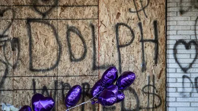 Nov. 18, 2021- A memorial in front of Makeda's Homemade Butter Cookies on Airways Boulevard in South Memphis to rapper Young