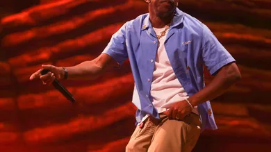 Tyler, the Creator performs during the second weekend of the Coachella Valley Music and Arts Festival in Indio, Calif., April