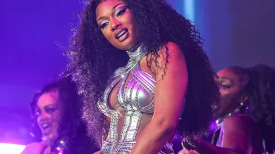 Megan Thee Stallion performs on the main stage at the Coachella Valley Music and Arts Festival in Indio, Calif., Saturday, April