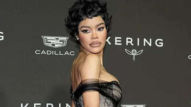 Teyana Taylor arrives on the red carpet at the Palm Springs International Film Awards in Palm Springs, Calif., on Saturday,