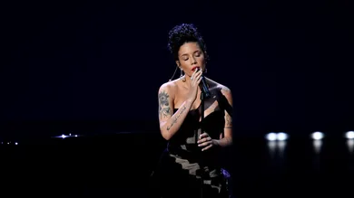 Sep 22, 2019; Los Angeles, CA, USA; Halsey performs during the In Memoriam segment during the 71st Emmy Awards at the Microsoft