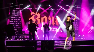 Bone Thugs-N-Harmony performs during LL COOL J's "The F.O.R.C.E. Live" at Little Caesars Arena in Detroit on Friday, August