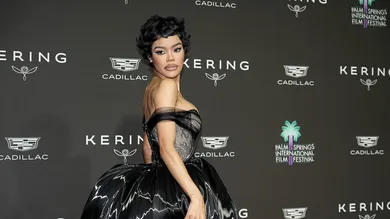 Teyana Taylor arrives on the red carpet at the Palm Springs International Film Awards in Palm Springs, Calif., on Saturday,