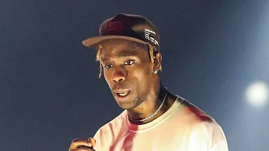 Travis Scott performs on his Astroworld Tour at Banker's Life Fieldhouse in Indianapolis on Wednesday, Feb. 20, 2018.Travis