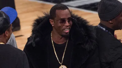 February 15, 2015; New York, NY, USA; Recording artist Puff Daddy (Sean Combs a.k.a. Diddy, P. Diddy) during halftime of the