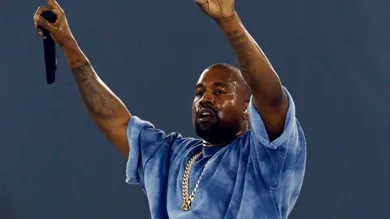 Jul 26, 2015; Toronto, Ontario, CAN; Recording artist Kanye West performs during the closing ceremony for the 2015 Pan Am Games