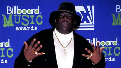 Dec. 6, 1995; New York, NY, USA; Notorious B.I.G. (Aka Christopher Wallace, Biggie Smalls) poses for a photo at the 1995