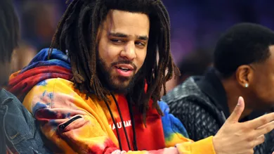 Feb 17, 2019; Charlotte, NC, USA; Recording artist J Cole during the 2019 NBA All-Star Game at Spectrum Center. Mandatory