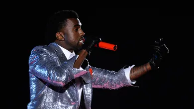February 8, 2009; Los Angeles, CA, USA; Kanye West performs at the 51st annual Grammy Awards Show at the Staples Center.