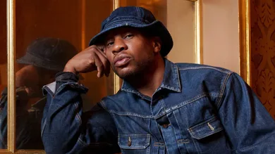 "Devotion" star Jonathan Majors poses for a portrait at the Paramount Theater in Charlottesville, Va., during the Virginia