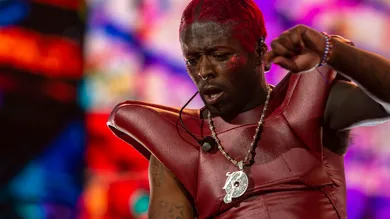 Lil Uzi Vert performs on the Coachella Stage during the Coachella Valley Music and Arts Festival in Indio, Calif., Friday, April