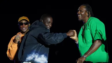 Jun 18, 2022; Washington, DC, USA; Grammy award-winning artist Pharrell Williams is joined by guest artists The Clipse and