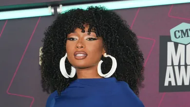 Megan Thee Stallion arrives for the CMT Awards at the Moody Center on Sunday, April 2, 2023, in Austin, Texas.