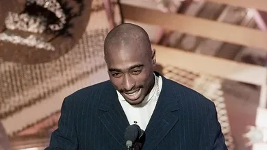 Feb 28, 1996; Los Angeles, CA, USA ; FILE PHOTO; Music entertainer Tupac Shakur presents an award at the 38th Annual Grammy
