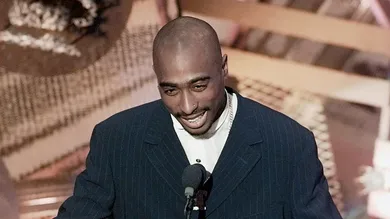 Feb 28, 1996; Los Angeles, CA, USA ; FILE PHOTO; Music entertainer Tupac Shakur presents an award at the 38th Annual Grammy