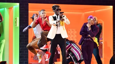 February 10, 2019; Los Angeles, CA, USA; Young Thug performs Havana during the 61st Annual GRAMMY Awards on Feb. 10, 2019