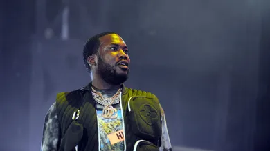 June 2, 2019; East Rutherford, NJ, USA; Meek Mill performs during Hot 97's Summer Jam concert at MetLife Stadium on Sunday, June