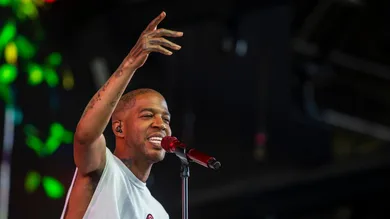 Kid Cudi performs in the Sahara tent during the Coachella Valley Music and Arts Festival in Indio, Calif., Sunday, April 21,