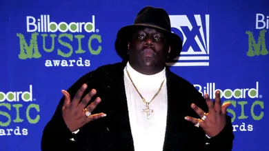 Dec. 6, 1995; New York, NY, USA; Notorious B.I.G. (Aka Christopher Wallace, Biggie Smalls) poses for a photo at the 1995