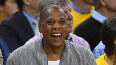 Jun 1, 2017; Oakland, CA, USA; Recording artist Jay-Z during the first quarter in game one of the 2017 NBA Finals between the
