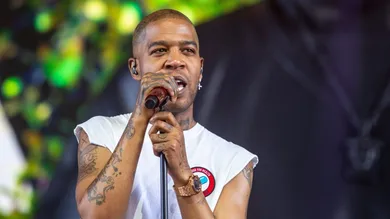 Kid Cudi performs in the Sahara tent during the Coachella Valley Music and Arts Festival in Indio, Calif., Sunday, April 21,