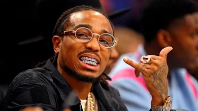 Feb 16, 2019; Charlotte, NC, USA; Recording art Quavo of the Migos during the Skills Challenge during the NBA All-Star Saturday