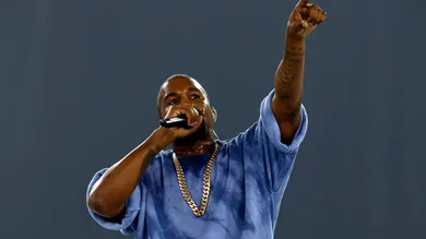 Jul 26, 2015; Toronto, Ontario, CAN; Recording artist Kanye West performs during the closing ceremony for the 2015 Pan Am Games