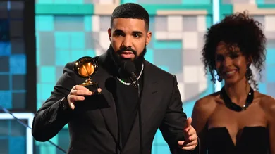 February 10, 2019; Los Angeles, CA, USA; Drake accepts the award for best rap song for 'God's Plan' during the 61st Annual