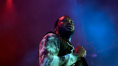 June 2, 2019; East Rutherford, NJ, USA; Meek Mill performs during Hot 97's Summer Jam concert at MetLife Stadium on Sunday, June