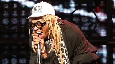 Lil Wayne performs during the Blink-182 and Lil Wayne concert at Riverbend, Monday, Sept. 16, 2019.Blin38