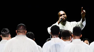 Kanye West performs with the Sunday Service Choir at the annual Strength to Stand Youth Conference at the LeConte Center in