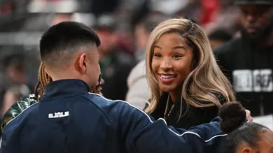 Savannah James, wife of LeBron James, was on hand during the Ohio Play-by-Play Classic on Dec. 17 at Nationwide Arena. Her sons