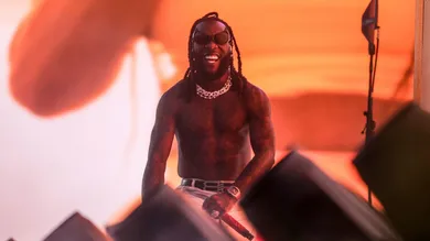 Burna Boy performs on the Coachella Stage at the Coachella Valley Music and Arts Festival in Indio, Calif., Friday, April 14,