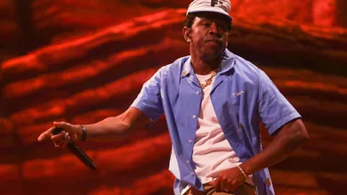 Tyler, the Creator performs during the second weekend of the Coachella Valley Music and Arts Festival in Indio, Calif., April