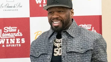 Feb 21, 2024; Paramus, NJ, USA; 50 Cent meets Wow the Cow. Musician and entrepreneur Curtis '50 Cent' Jackson attends a meet and
