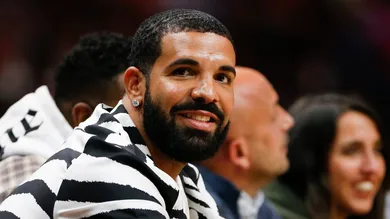 Jan 14, 2022; Miami, Florida, USA; Canadian rapper Drake attends the game between the Miami Heat and the Atlanta Hawks at FTX