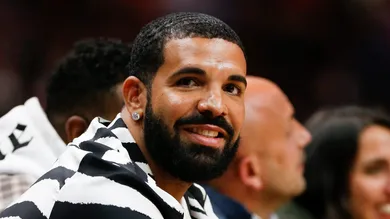 Jan 14, 2022; Miami, Florida, USA; Canadian rapper Drake attends the game between the Miami Heat and the Atlanta Hawks at FTX