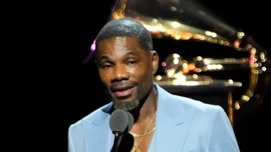 Feb 4, 2024; Los Angeles, CA, USA; Kirk Franklin accepts the award for best gospel performance/song during the 66th Annual