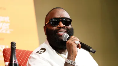 Mississippi native rapper and music executive Rick Ross speaks during an artist-in-conversation talk at Galloway United
