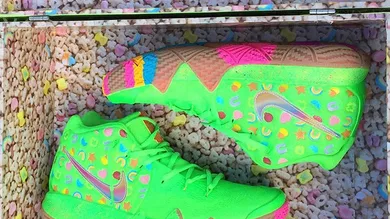 Image Via <a href='https://sneakernews.com/2018/08/26/nike-kyrie-4-green-lucky-charms-photos/' rel="nofollow noopener" target='_blank'>SneakerNews</a>